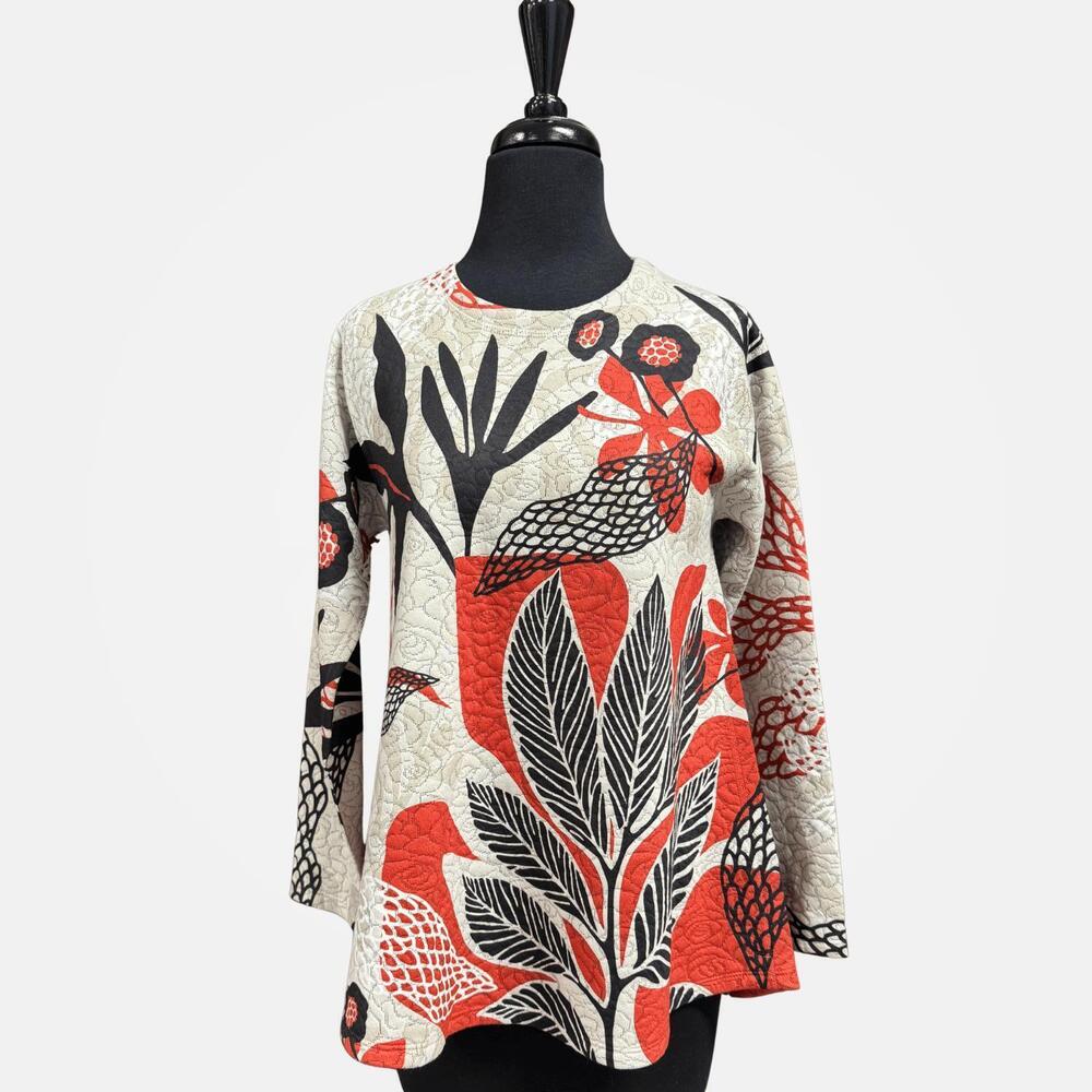 NEW INOAH marple crew neck top in white multi
